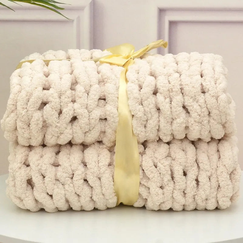 chunky knitted blanky