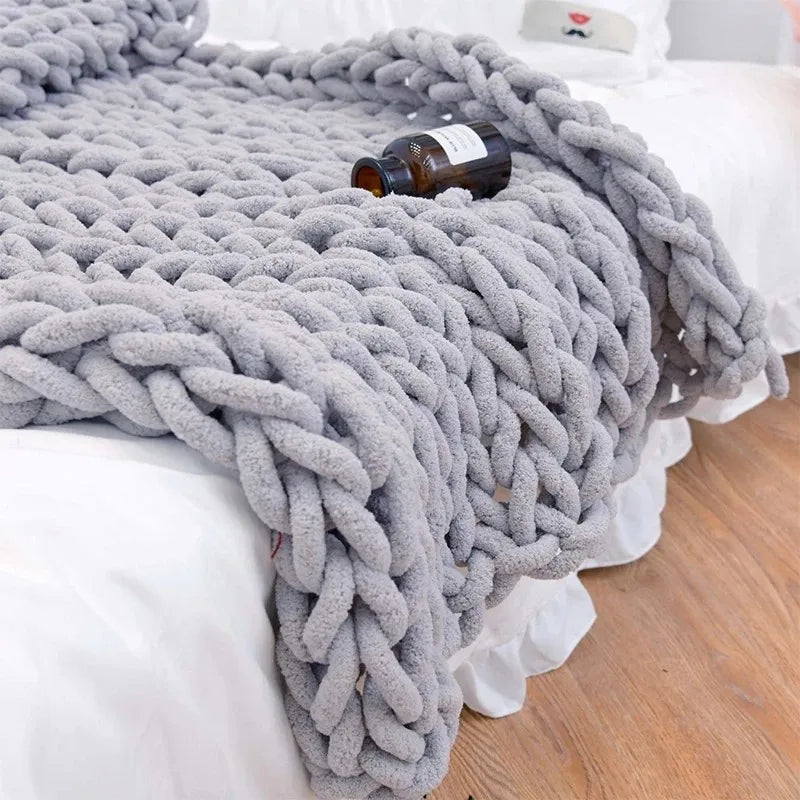 chunky knitted blanky