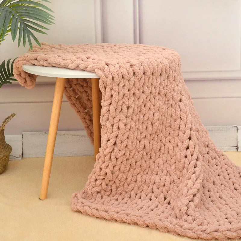 chunky knitted blanky
