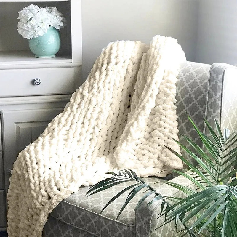 chunky knitted blanky