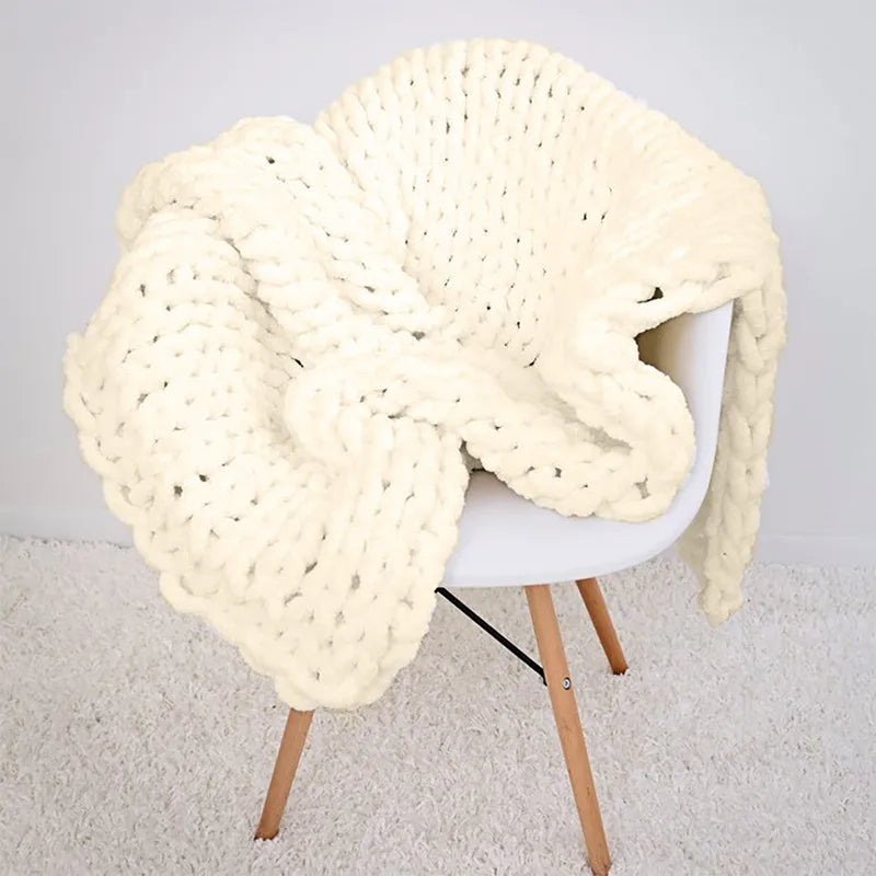 chunky knitted blanky