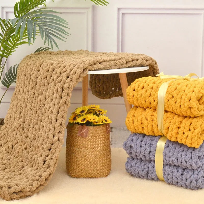chunky knitted blanky