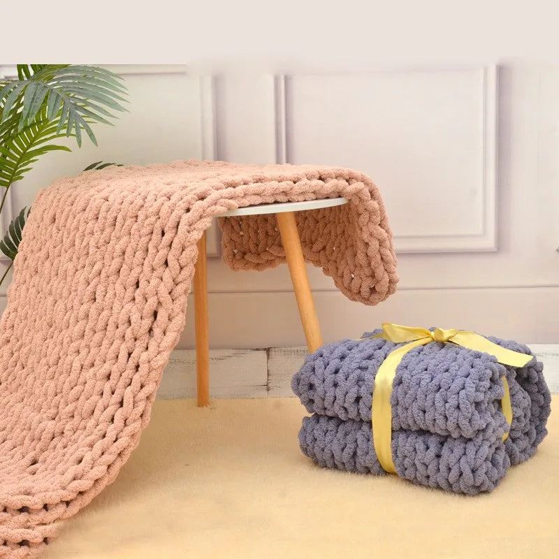 chunky knitted blanky