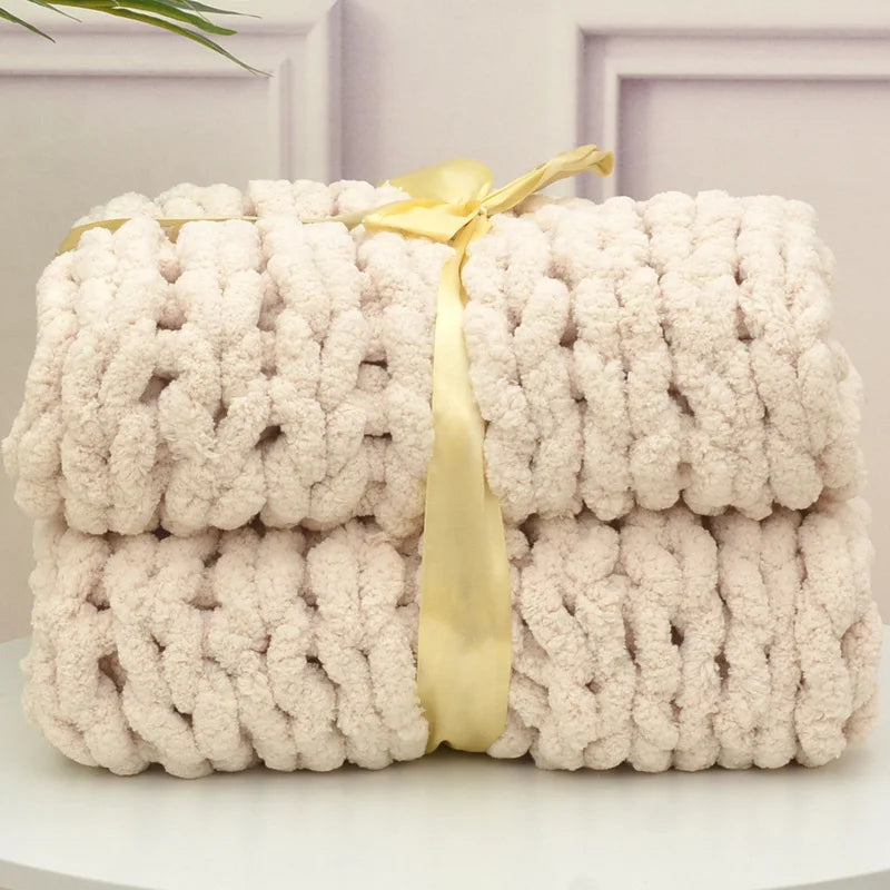 chunky knitted blanky