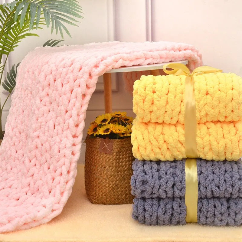 chunky knitted blanky