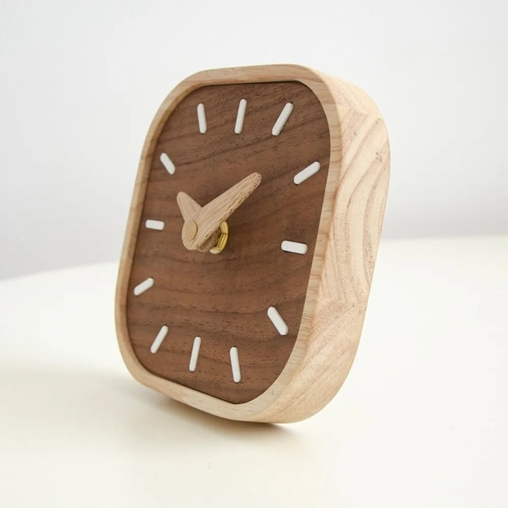 simple wooden bedside clock