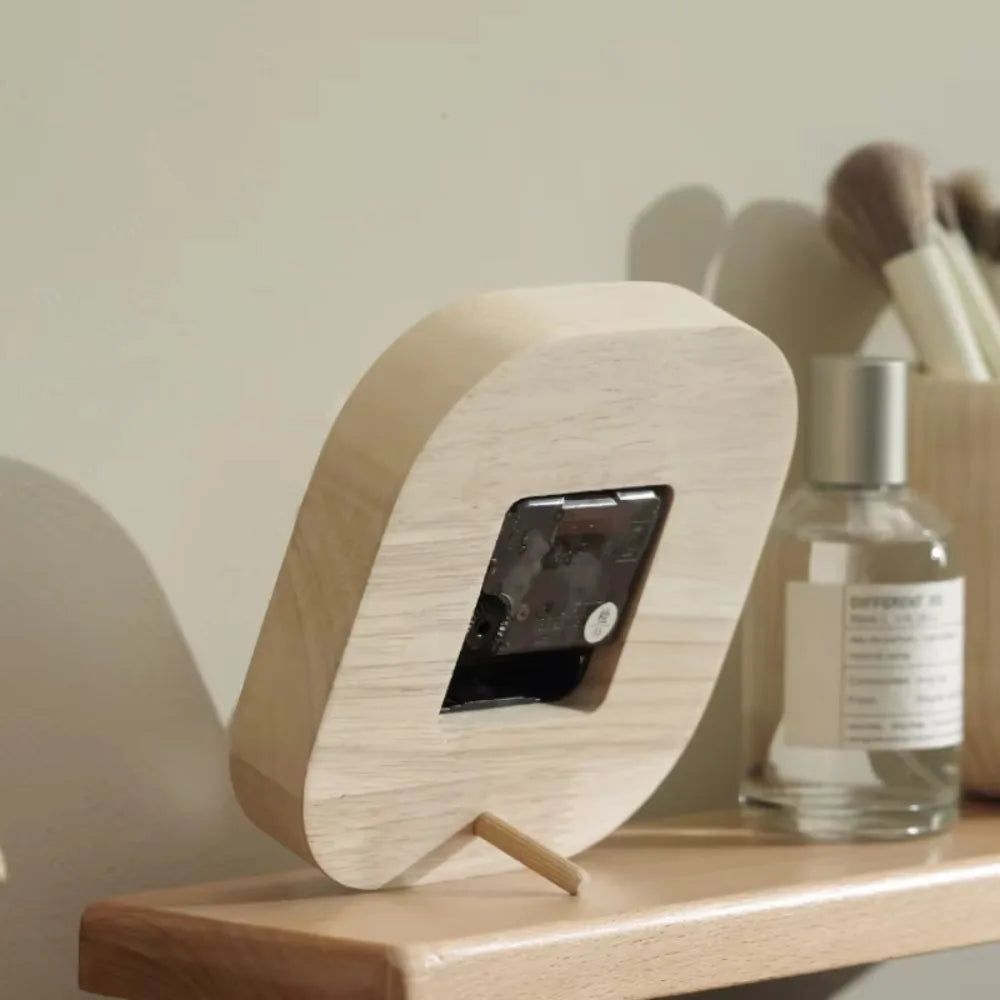 simple wooden bedside clock