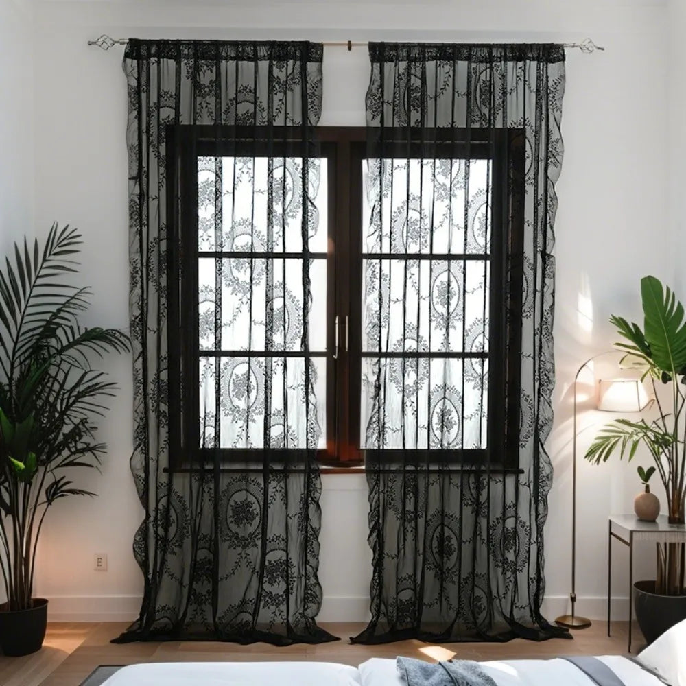 lace sheer curtain