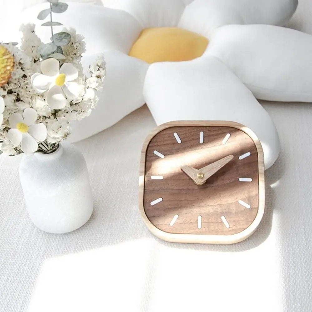 simple wooden bedside clock