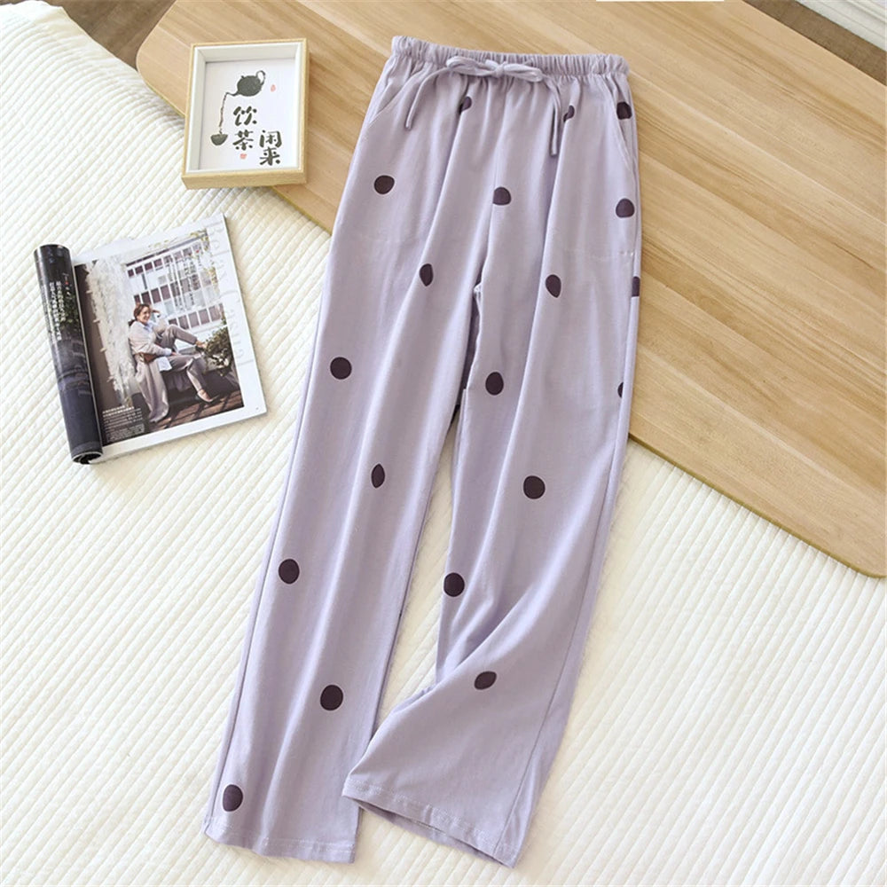 lavender polka dot PJs