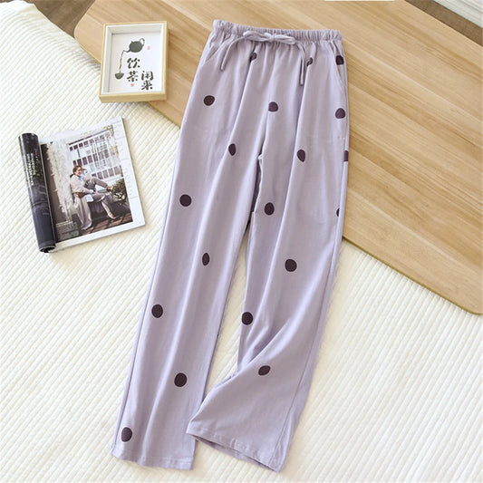 lavender polka dot PJs