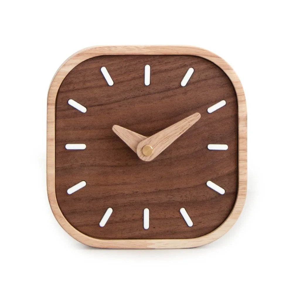 simple wooden bedside clock