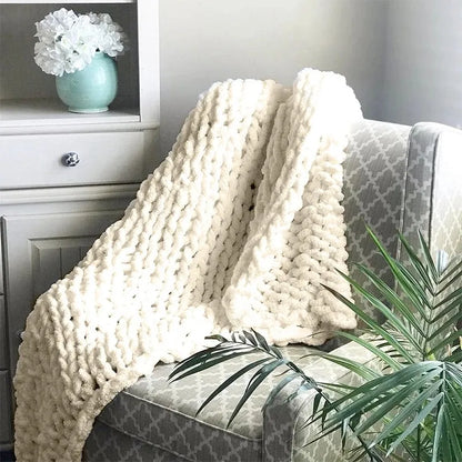 chunky knitted blanky