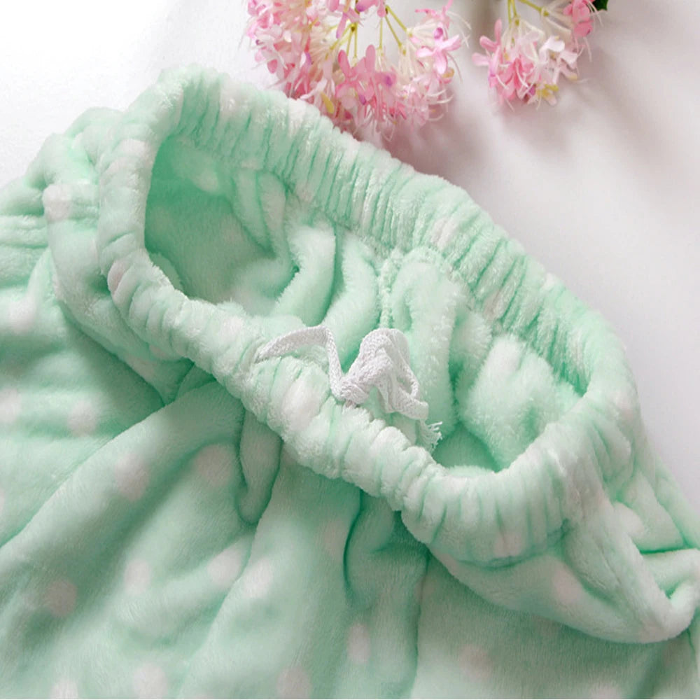 green polka dot PJs