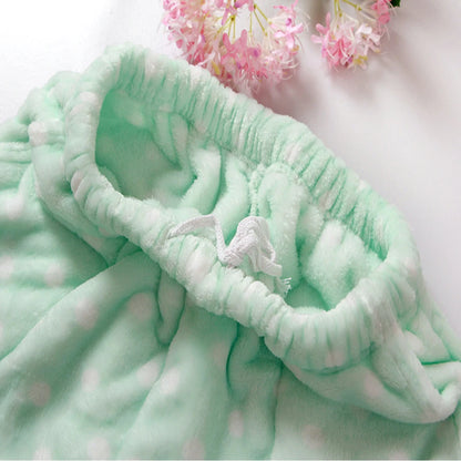 green polka dot PJs