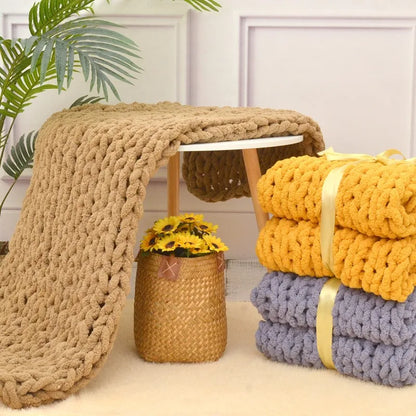 chunky knitted blanky