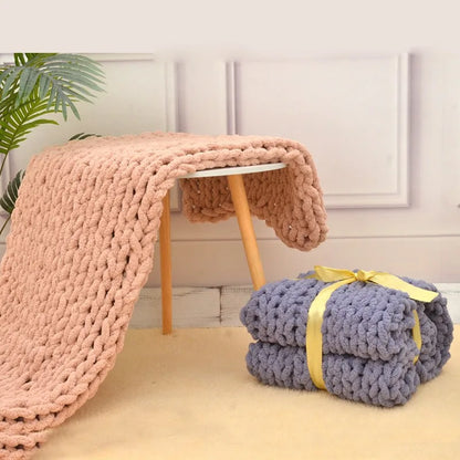 chunky knitted blanky