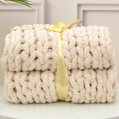 chunky knitted blanky