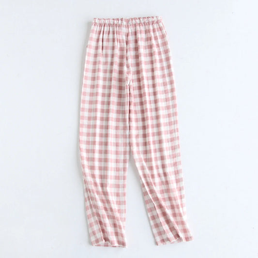 pink gridded PJs