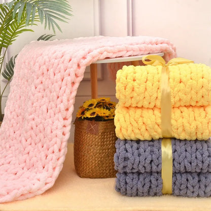 chunky knitted blanky