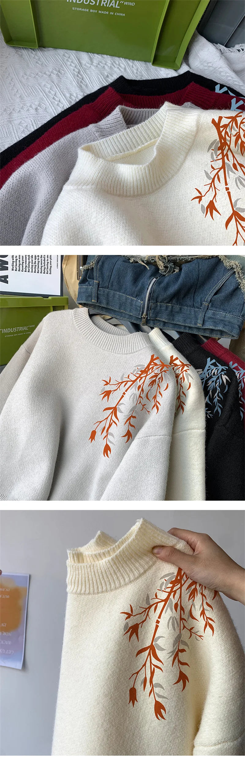 gray knit wool sweater