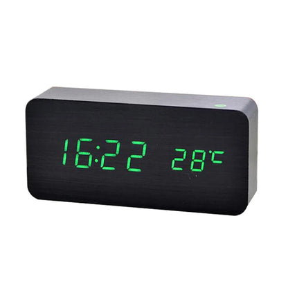 wooden digital alarm clock