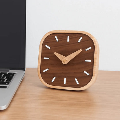 simple wooden bedside clock