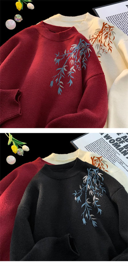 white knit wool sweater