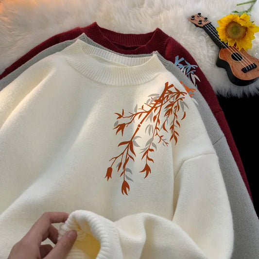 white knit wool sweater