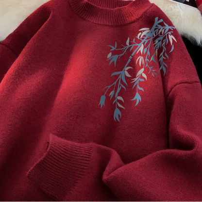 burgundy knit wool sweater